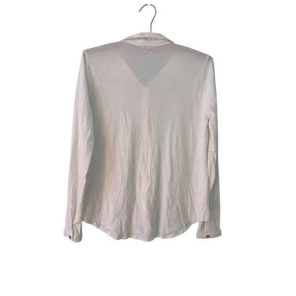 Eileen Fisher XXS White Long Sleeve Organic Irish Linen Button Down Shirt - Picture 2 of 5